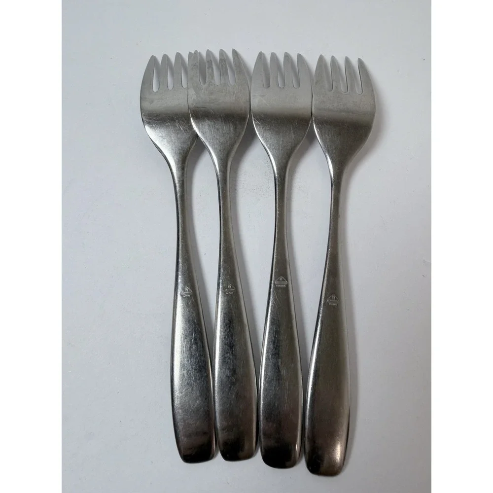 WMF LINE Salad Forks Set of 4 Stainless Germany Triangle Mark 6 1/2